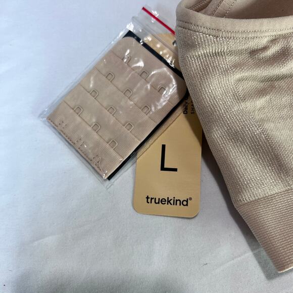 ✨Truekind Daily Comfort Bra Nude Beige Wireless Size Large L NWT + Extender - Picture 4 of 5